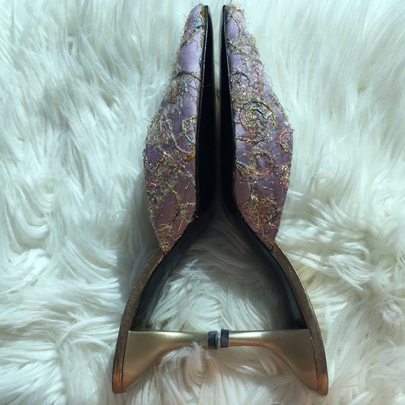 NWOB Charles Jourdan Lavender tweed Pointy Heels - Picture 10 of 16